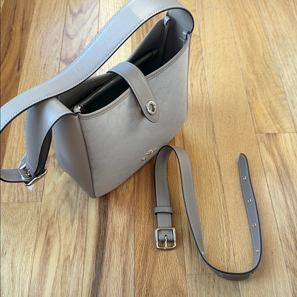 Coach Taupe and Ivory Signature Bag - Picture 10 of 12